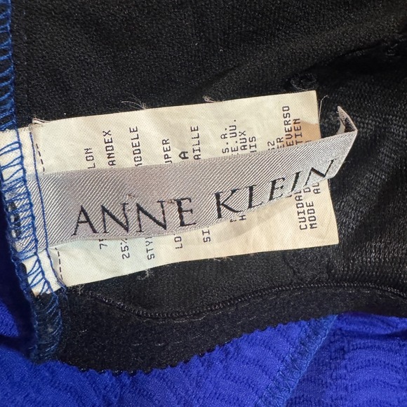 Vintage Anne Klein Blue One Piece Swimsuit Textured Size 10 USA Made - Picture 6 of 10